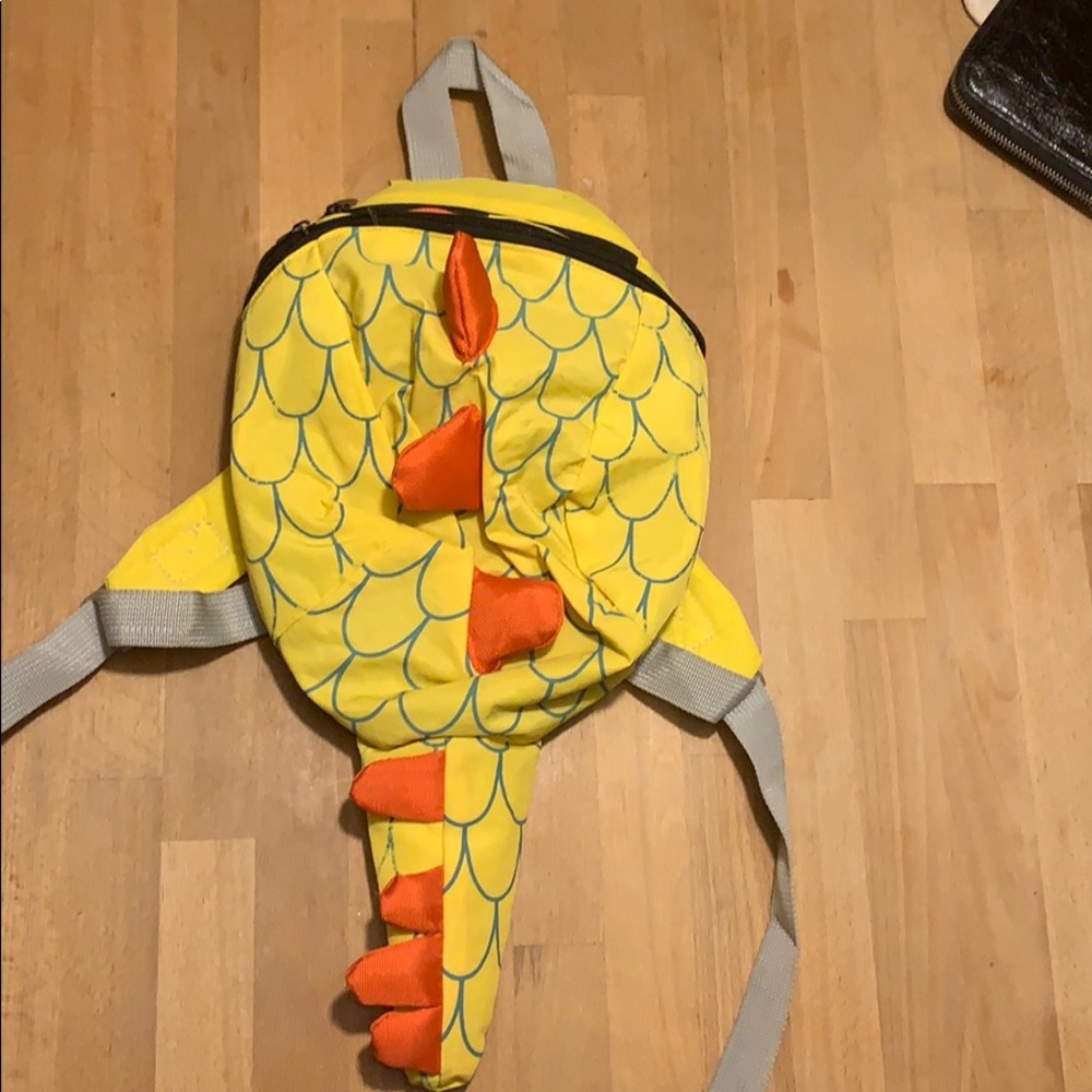 Yellow kids Dino backpack